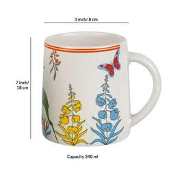 RUHANI HOMES Set Of 2 White Printed Ceramic Glossy Mugs Set image 5