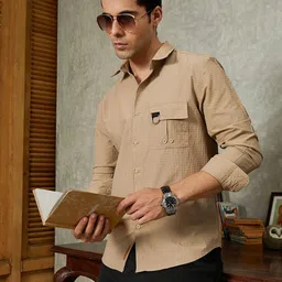 Campus Sutra Checked Self Design Comfort Regular Fit Casual Shirt-picture-24