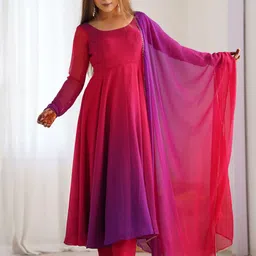 Anni Designer Women Dyed Kurta with Trousers & Dupatta-image-14