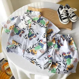 FOREVER FRIDAY Boys Graphic Printed Shirt with Shorts-picture-30