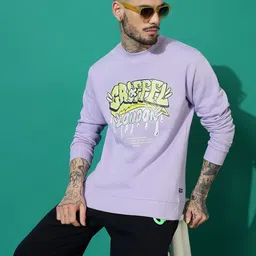 GRIFFEL Men Round Neck Printed Sweatshirt image 4