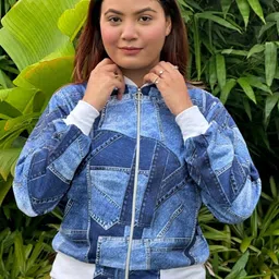 TANDUL Women Fleece Lightweight Parka with Patchwork Jacket-picture-29