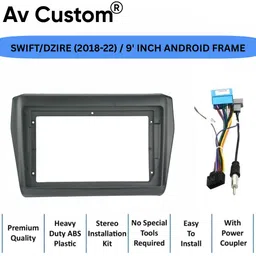 av custom SWIFT/DZIRE 2018-22 (9" inch) android Frame with Wiring Media Player Frame-picture-26