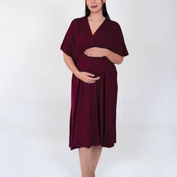 Block Hop Women Wine Kaftan Dress-picture-29