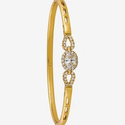 Kushal's Fashion Jewellery Gold-Plated & White Copper Zircon Bangle-picture-15