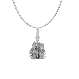 Metronaut Men 925 Sterling Silver Shiv Parvati Pendants With Chains-picture-45