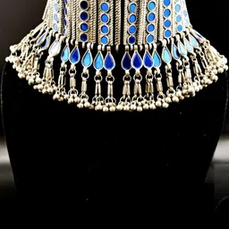 Bareilyy Statement Mirror Choker- Blue-picture-21