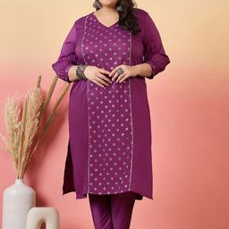 Sztori Women Floral Printed Regular Kurta with Trousers-picture-45