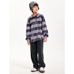 LULU & SKY Boys Checked Polo Collar Extended Sleeves Applique T-shirt image 2