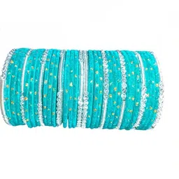 poshing Lavender Glass Artificial Stones & Beads Bangles image 1