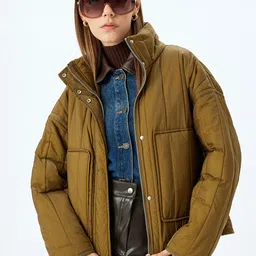 Koton Women Striped Longline Open Front Jacket-picture-23