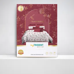 MYTRIDENT White Floral 180 TC Bedsheet with 2 Pillow Covers image 2