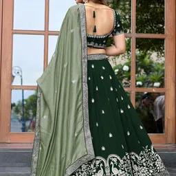 Fashorama Embroidered Thread Work Semi-Stitched Lehenga & Blouse With Dupatta image 4
