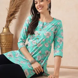 HERE&NOW Women Floral Print Cotton Top-picture-33