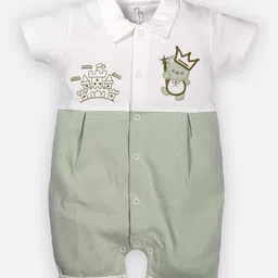 BABY GO Infant Boys Pack Of 2 Printed Pure Cotton Rompers image 2