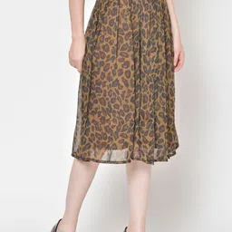 BAESD Women Animal Printed Chiffon Casual Flared Midi Flared Skirt image 5