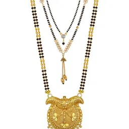 Bhanu diam Gold-Plated Brass Mangalsutra-picture-29