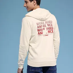 HERE&NOW Typography Printed Hooded Pure Cotton Sweatshirt image 4