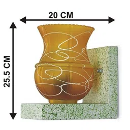 1ST TIME Yellow & Yellow Textured Wood Abstract Shaped Shaped Wall Lamp image 4