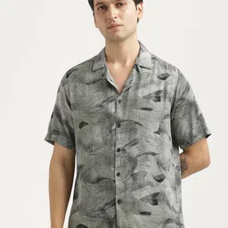 Blu MNKY Men Smart Fit Abstract Printed Cuban Collar Casual Shirt-picture-21