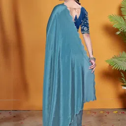 Zenophily Pure Chiffon Saree with Embroidered Blouse Piece image 5