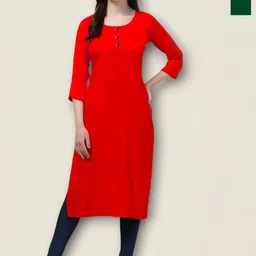 Coft Selection Of 2 Round Neck Thread Work Straight Crepe Kurta-image-92