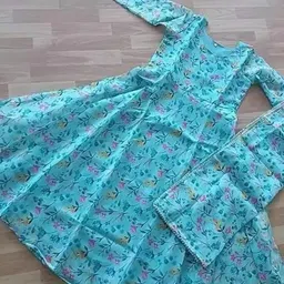 theomfab Printed Georgette Stitched Anarkali Gown image 3