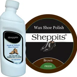 Sheppits Premium Wax Leather Shoe Polish (Brown) & Suede/Nubuck Shoes Cleaner (Natural) Shoe Care Kit-image-63
