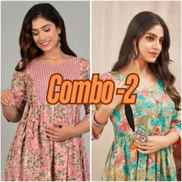 dream global Pack of 2 Women Floral Print, Printed Pure Cotton Ethnic Dress-picture-25