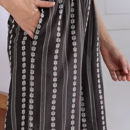 kanchuk Women Regular Fit Brown Pure Cotton Trousers image 4