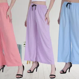 irha Women Regular Fit Multicolor Viscose Rayon Trousers image 3