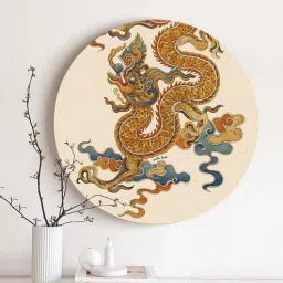 Round Brown Lucky Loong Canvas Art Print By The Artment-picture-22