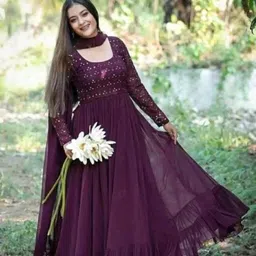 a one collection Georgette Stitched Anarkali Gown-picture-23