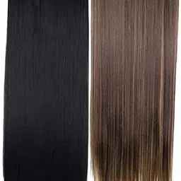esnapy Synthetic Extensions, 24 inch Long, Black and Brown Hair Extension-picture-18