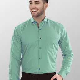 metronaut Men Regular Fit Solid Spread Collar Formal Shirt image 2