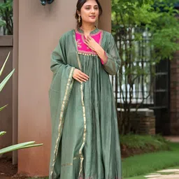 Aaghnya Women Ethnic Motifs Regular Kurta with Trousers & With Dupatta-image-68