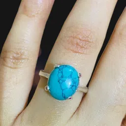 elitemart Unisex Brass Turquoise Finger Ring-picture-30