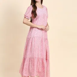 KERI PERRY Print Ruffled Georgette Fit & Flare Maxi Dress image 3