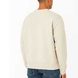 Moda Rapido Men Off White Fleece Pullover Sweatshirt image 3