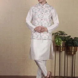 Koshin Printed Mandarin Collar Nehru Jacket-picture-16