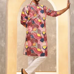 Anouk Men Printed Regular Kurta with Pyjamas image 5