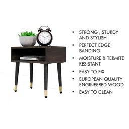 HEXA RED Brown Engineered Wood Bedside Table image 2