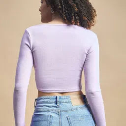 R.Code by The Roadster Life Co. Ribbed Fitted Crop Top image 3