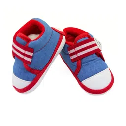 Neska Moda 12 To 15 Months Baby Boys & Girls Velcro Chu Chu Musical Shoes/ Booties (Navy Blue) image 3