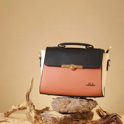 MABEE PU Structured Satchel with Bow Detail-picture-7