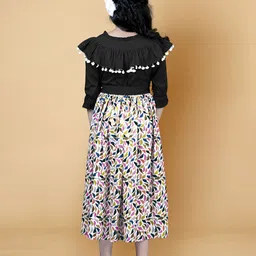 YK Embellished Print Crepe Fit & Flare Midi Dress image 4