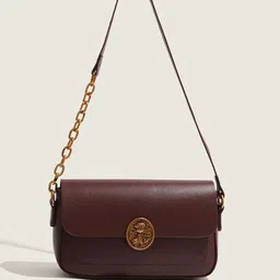 StyleCast Women Solid Crossbody Buckle Detail Sling Bag-image-80