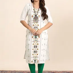 SZN Women Ethnic Motifs Printed Indie Prints Crepe Kurta image 5