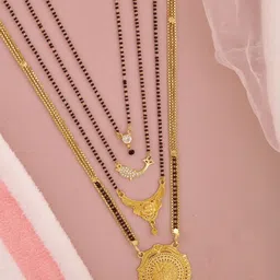 Bhanu diam Gold-Plated Brass Mangalsutra-picture-23