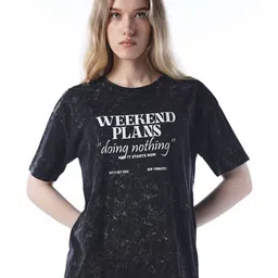 ONLY Typography Printed Round Neck Pure Cotton Oversized T-shirt-image-47